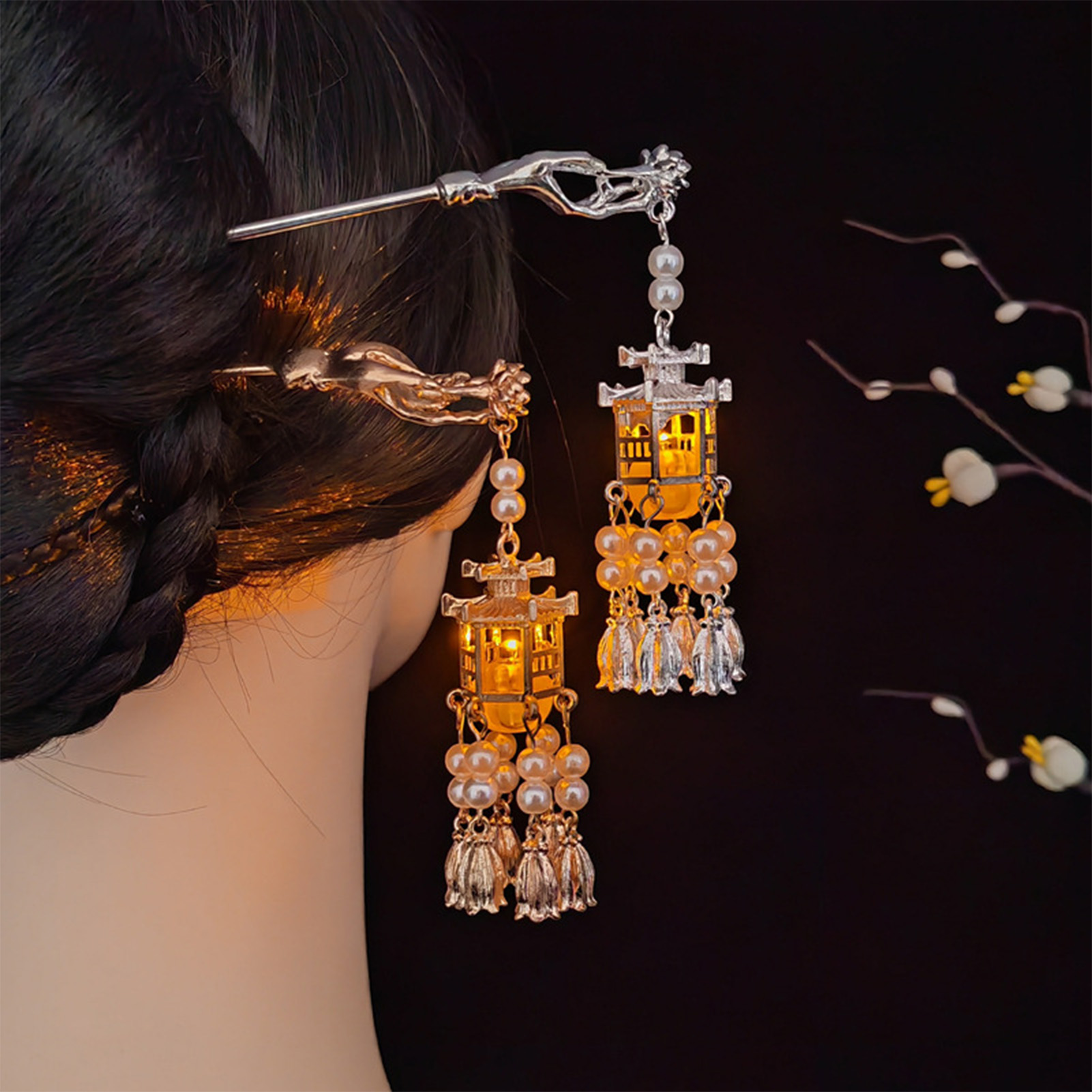 Lighting Decoration Ideas - レトロ中国風のヘアスティックフォーク Led ライト女性女の子ハロウィン/クリスマス仮装パーティーヘアピンヘアジュエリー装飾