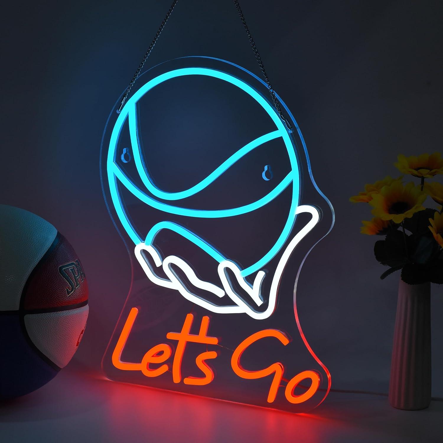 「バスケットボールに行こう」ネオンサイン LEDライト。男の - Lighting Decoration Ideas のレビューと価格