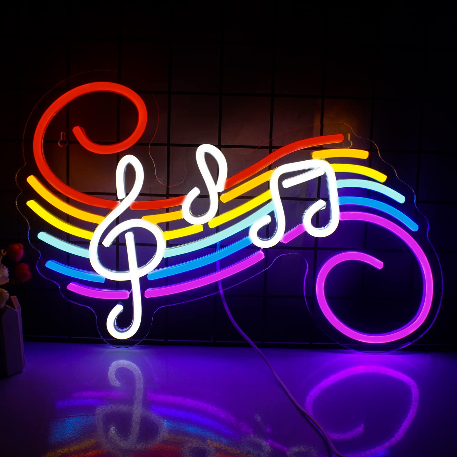 音符ネオンサイン カスタマイズ可能 カラフルなト音記号 LE - Lighting Christmas Decor のレビューと価格