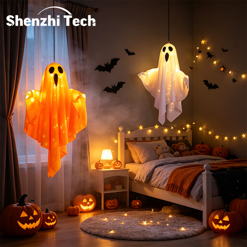 ハロウィーンの吊り下げ式ライトアップゴーストランプ。電池式L - Lighting Decor Bedroom のレビューと価格