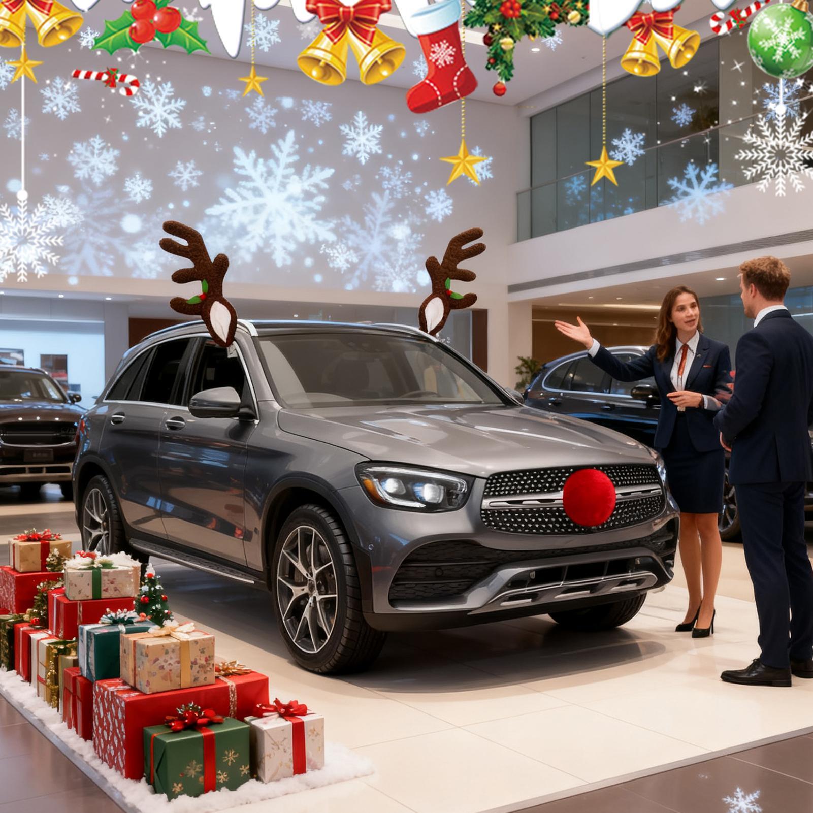 車のトナカイの角ライトアップトナカイの角と鼻クリスマス車の外 - Up Lighting Decor のレビューと価格