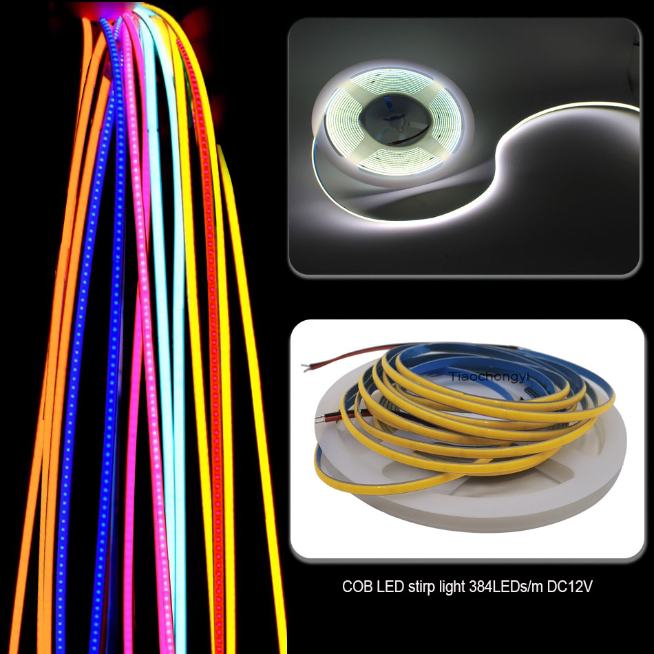 3mm COB DC 12V 超薄型 カラフル LEDストリ - Lighting Mcqueen Bedroom Decor のレビューと価格